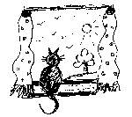 Malvorlage Katze am Fenster