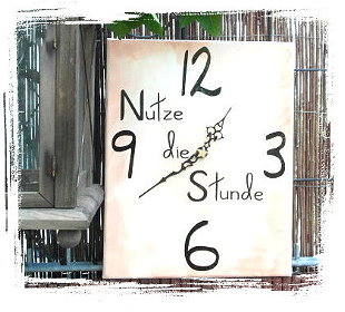 keilrahmen uhr basteln